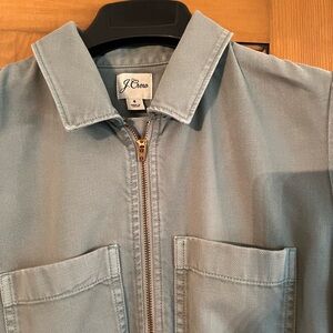 J crew zip-front green canvas dress